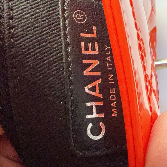 Chanel Patent Quilted Small Coco Shine Flap Orange - Picture 7 of 7